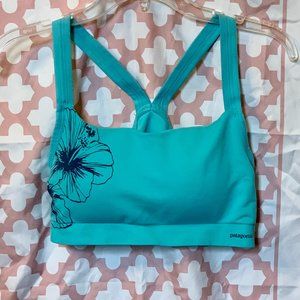 Patagonia Mesh Sports Bra with Hibiscus Flower